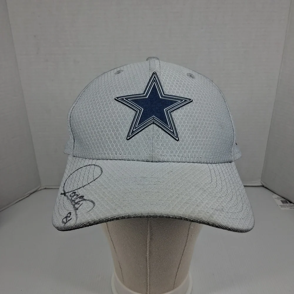 New Era 39THIRTY Dallas Cowboys Hat Grey Large-XLarge NFL Signed 81 Stretch Fit